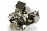 Gleaming Striated Cubic Pyrite Cluster - Peru #341537-1